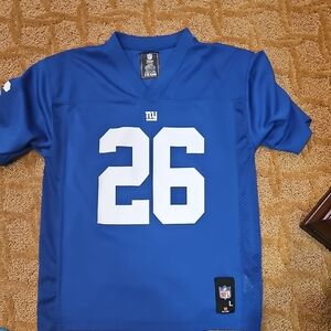 Kids Blue Saquan Barkley Giants Team Jersey